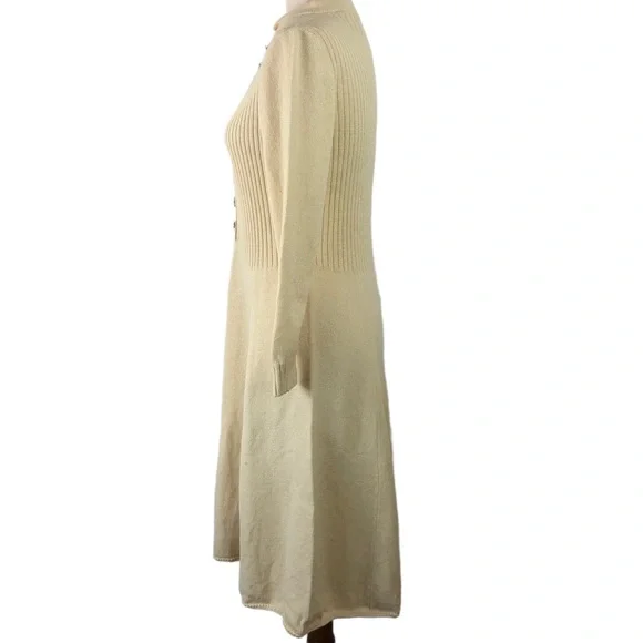 St. John Knits Vintage Cream Sweater Dress - Picture 2 of 14